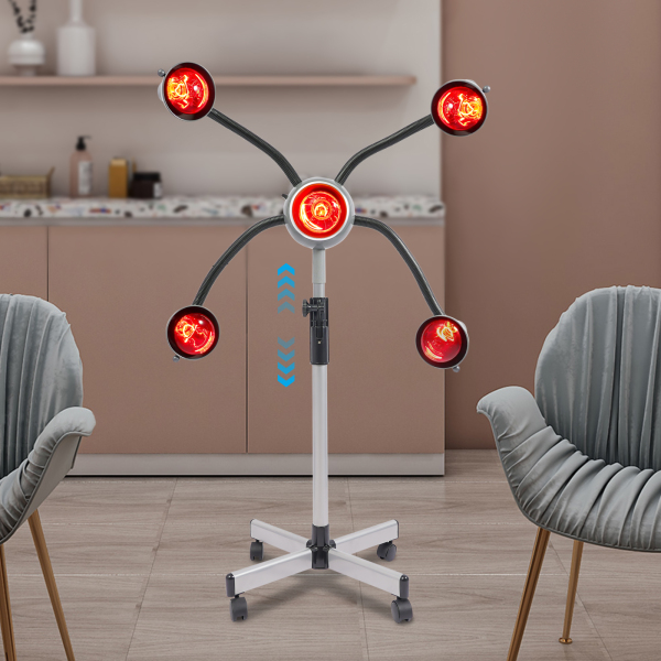 5-Head Infrared Heat Lamp, Height Adjustable Styling Heater, Salon Heat Lamp