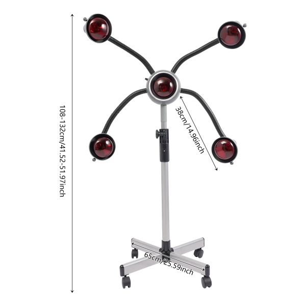5-Head Infrared Heat Lamp, Height Adjustable Styling Heater, Salon Heat Lamp 5-Head Infrared Heat Lamp, Height Adjustable Styling Heater, Salon Heat Lamp