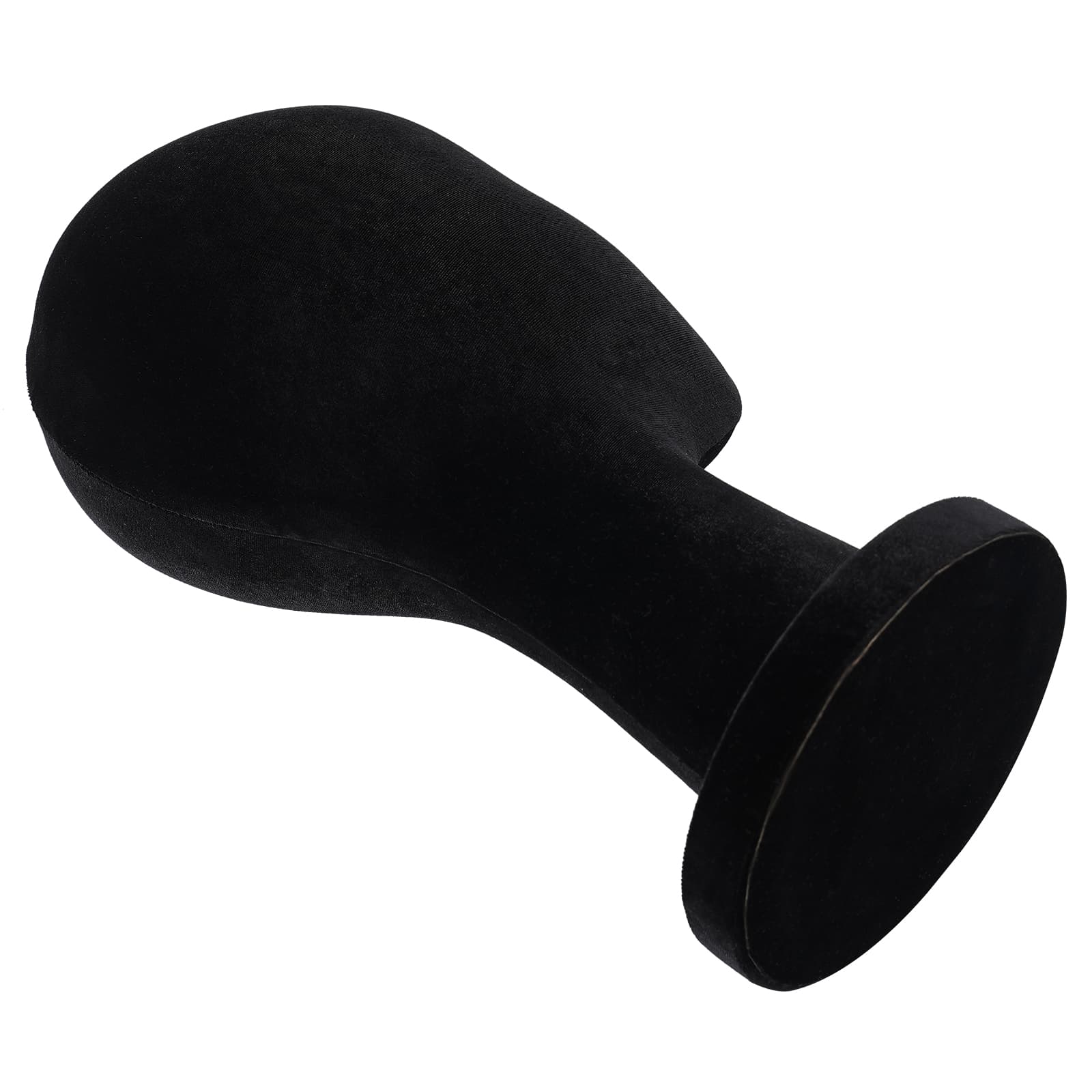 Velvet round base display head short style - black, female mannequin head, mannequin head Velvet round base display head short style - black, female mannequin head, mannequin head