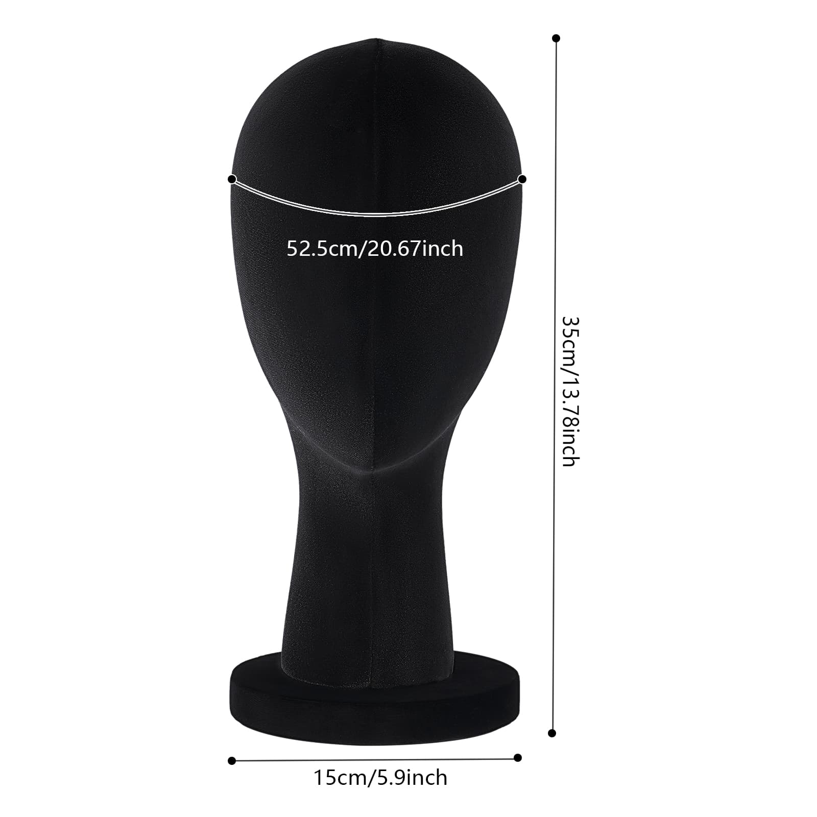Velvet round base display head short style - black, female mannequin head, mannequin head Velvet round base display head short style - black, female mannequin head, mannequin head