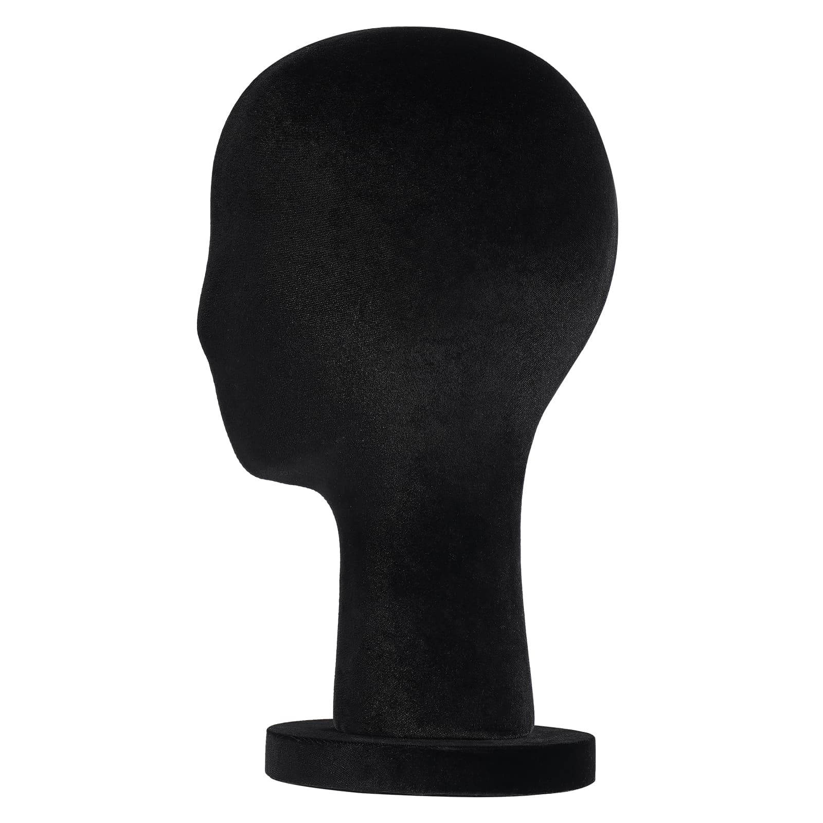 Velvet round base display head short style - black, female mannequin head, mannequin head Velvet round base display head short style - black, female mannequin head, mannequin head