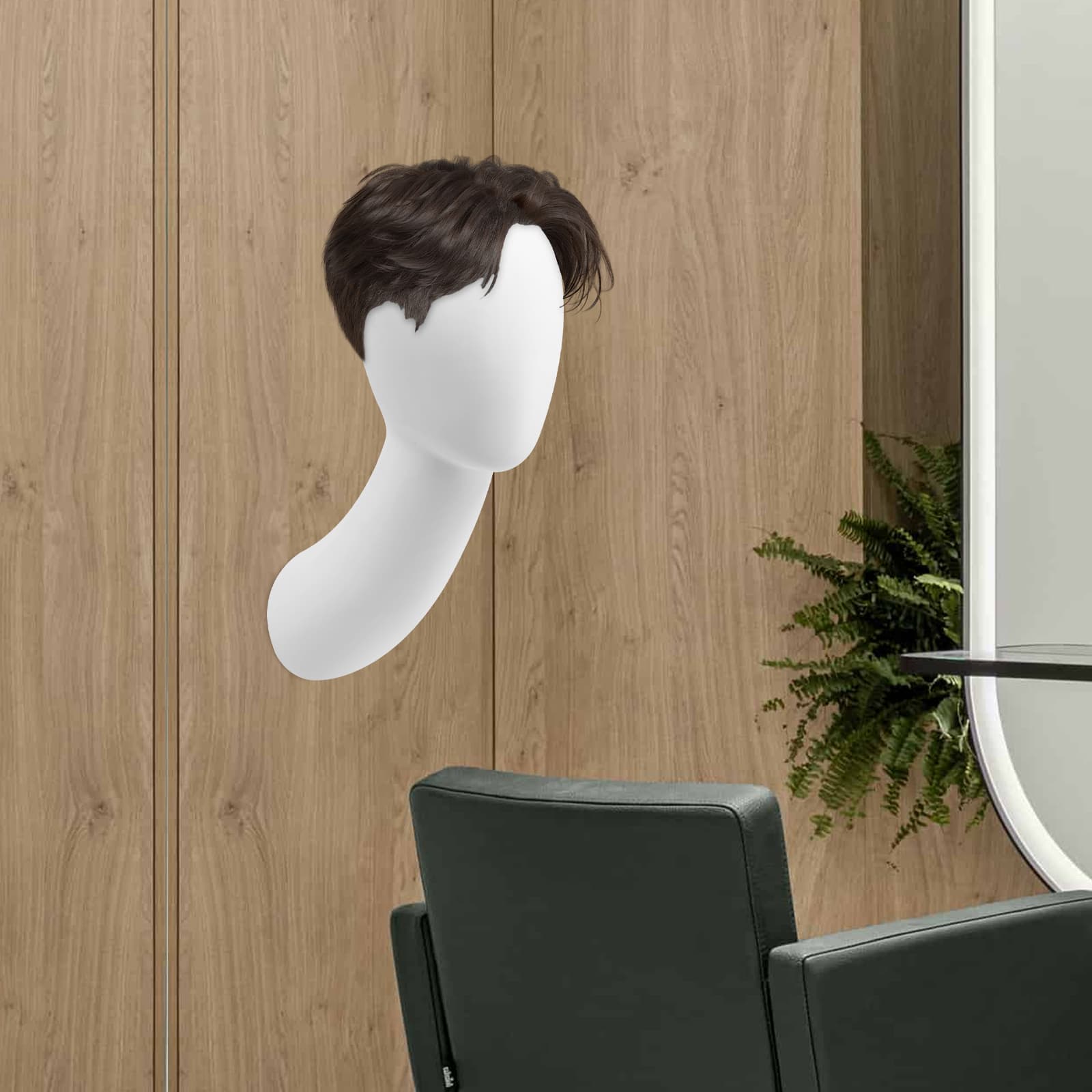 Wall-mounted display head model head circumference 52cm height 42cm-matte white, wall-mounted mannequin head