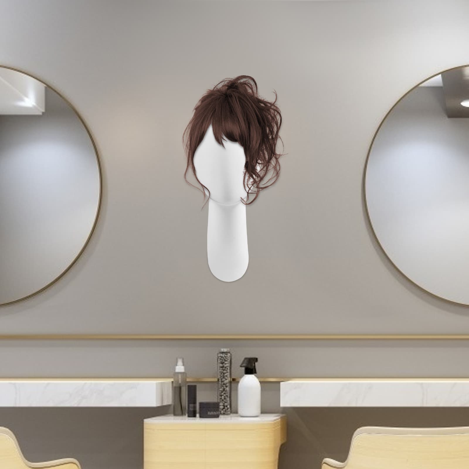 Wall-mounted display head model head circumference 52cm height 42cm-matte white, wall-mounted mannequin head Wall-mounted display head model head circumference 52cm height 42cm-matte white, wall-mounted mannequin head