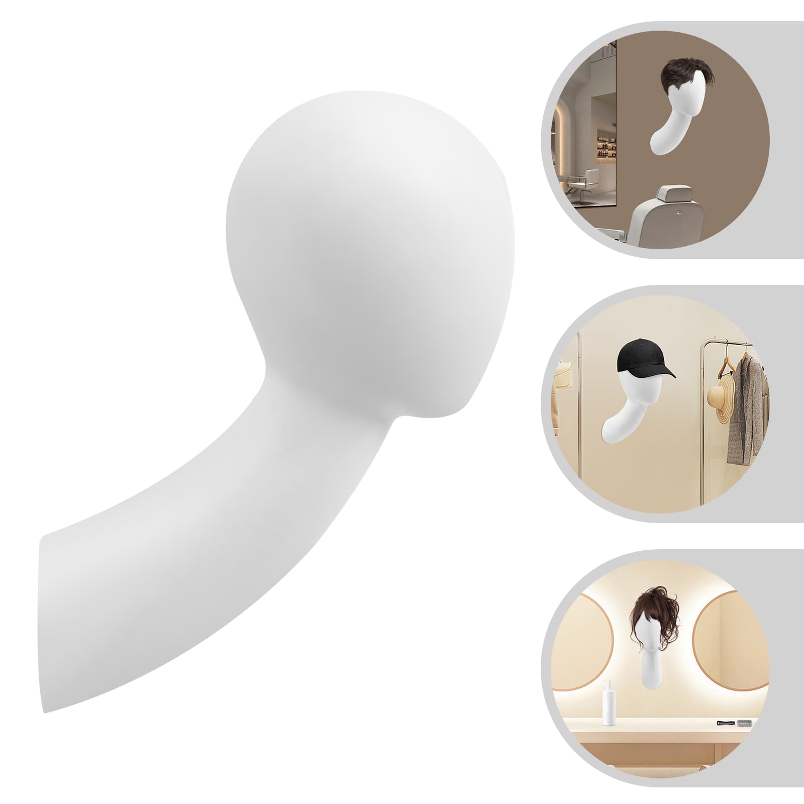 Wall-mounted display head model head circumference 52cm height 42cm-matte white, wall-mounted mannequin head Wall-mounted display head model head circumference 52cm height 42cm-matte white, wall-mounted mannequin head