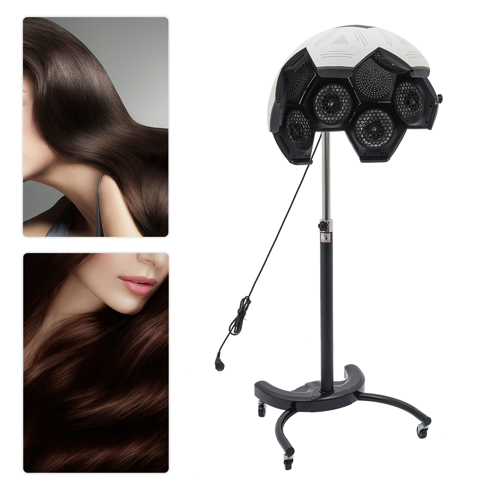 Multifunctional Hair Treatment Machine Height Adjustable Standing Hair Dryer Salon Dryer With Rolling Wheels For Hair Care Hair Styling Hair Coloring