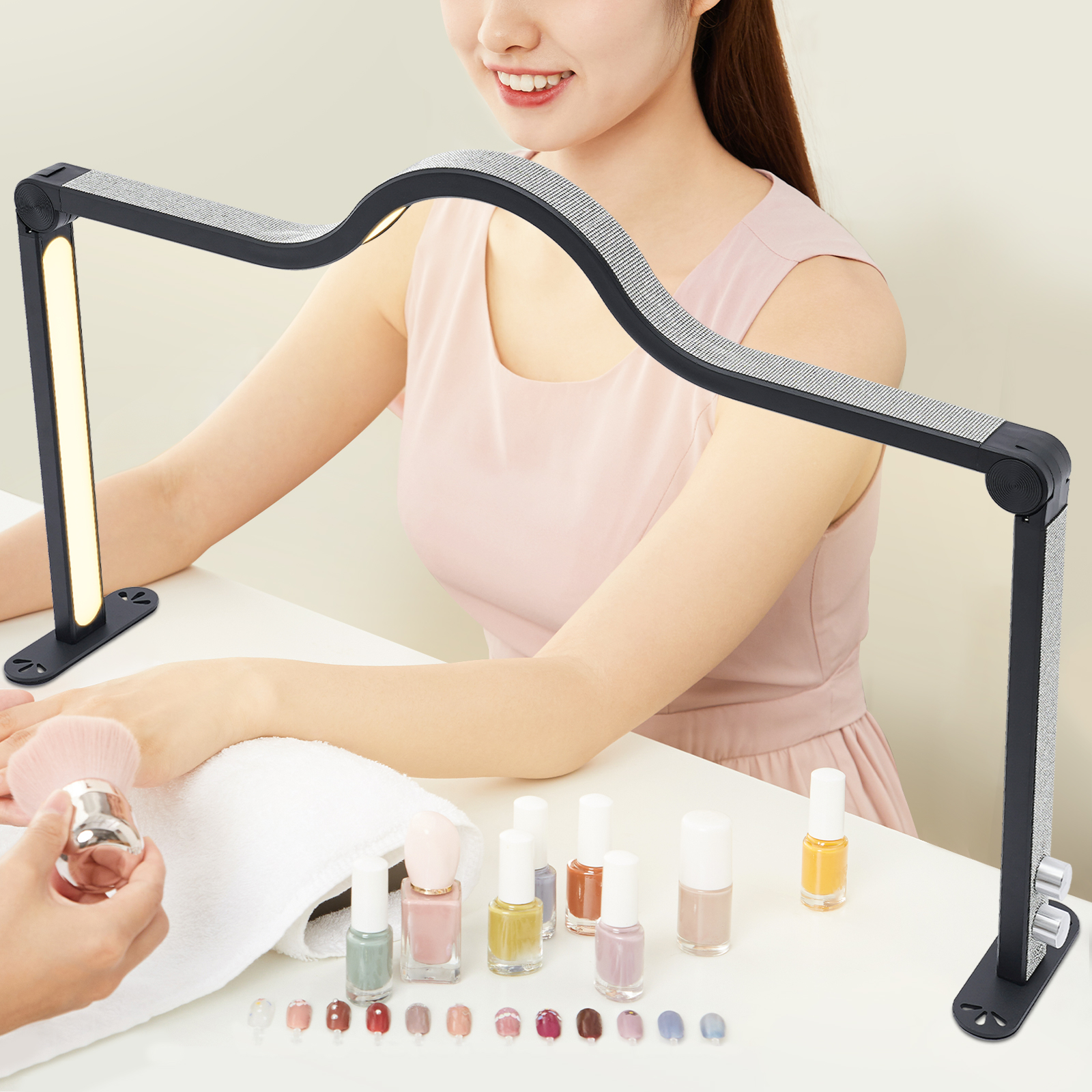 Square Beauty Nail Art Embroidery Desktop Light Sticker Diamond Black