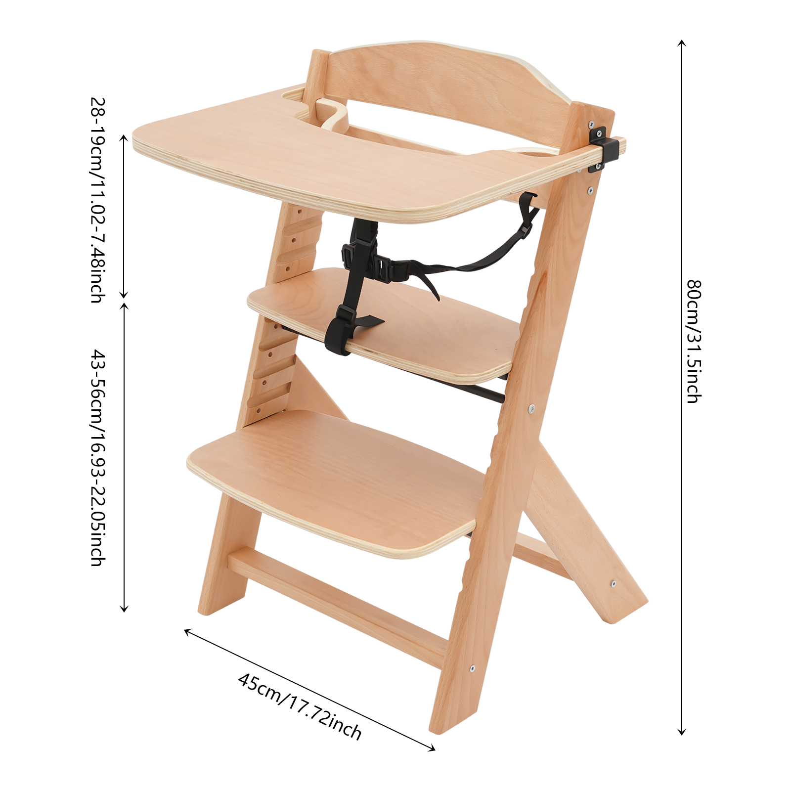 Wooden High Chair, High Chairs for Babies and Toddlers, Baby High Chair for Learning, Eating, and Entertainment Wooden High Chair, High Chairs for Babies and Toddlers, Baby High Chair for Learning, Eating, and Entertainment
