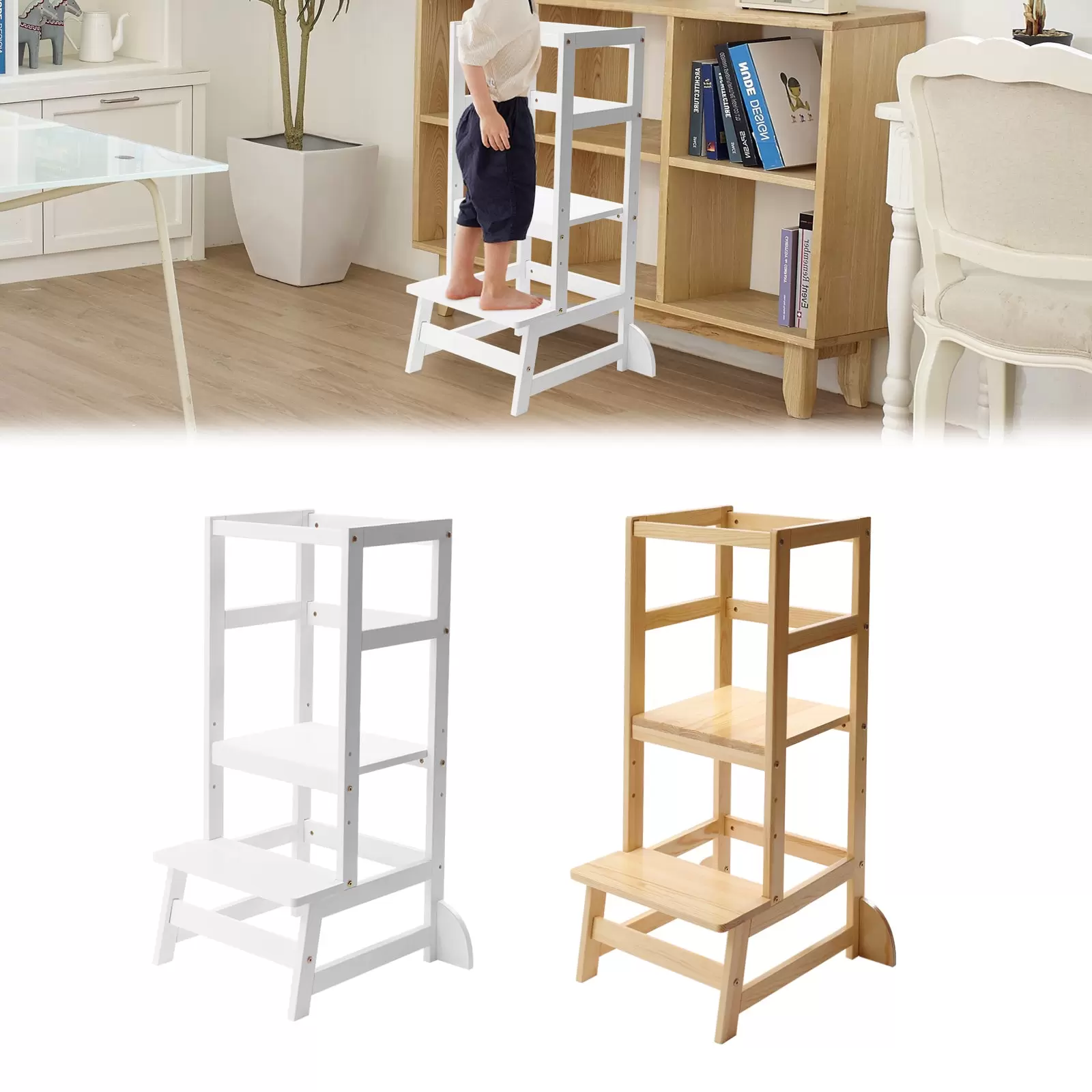 Children's Kitchen Helper - Wooden Learning Tower - For Children - 18 Months - 5 Years