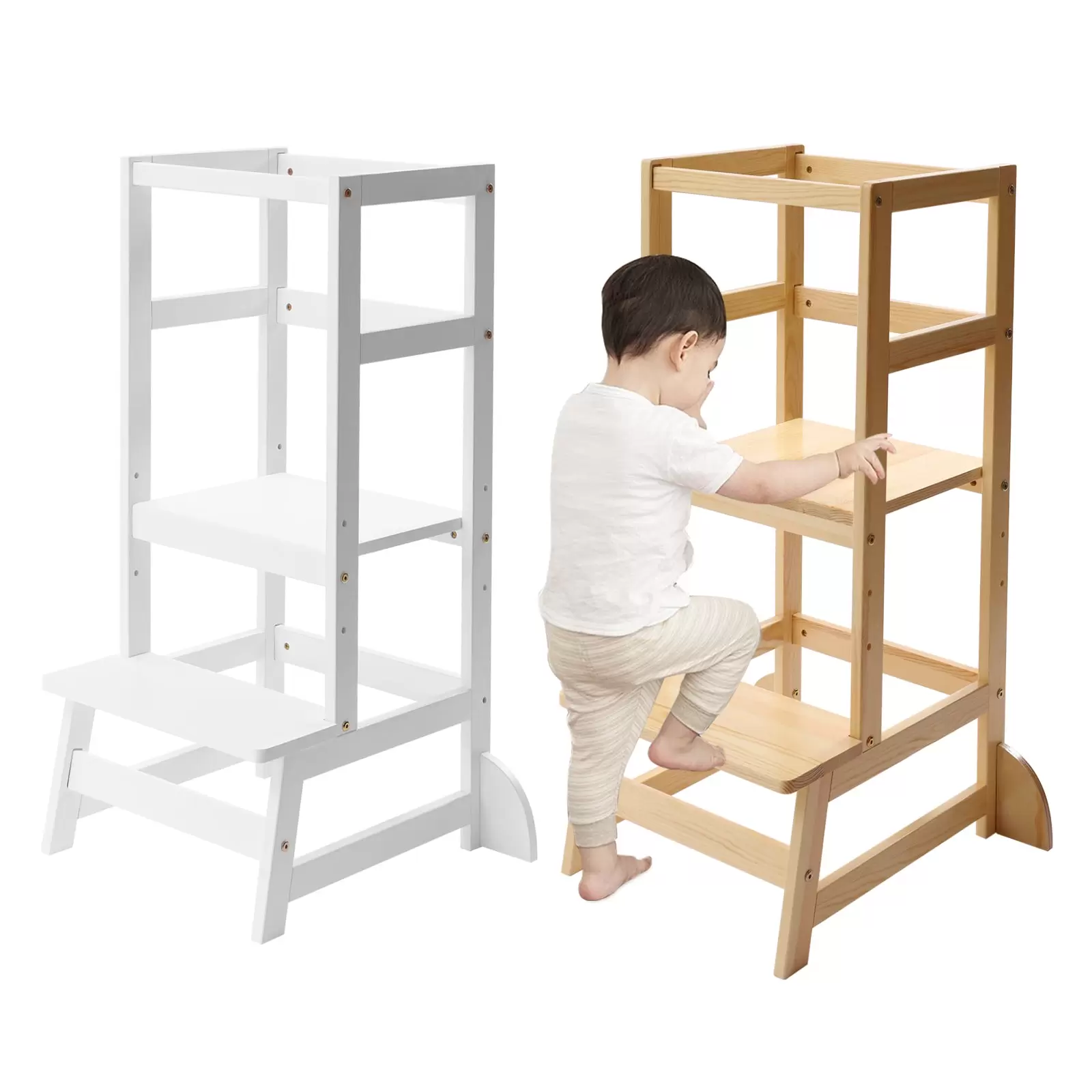 Children's Kitchen Helper - Wooden Learning Tower - For Children - 18 Months - 5 Years Children's Kitchen Helper - Wooden Learning Tower - For Children - 18 Months - 5 Years