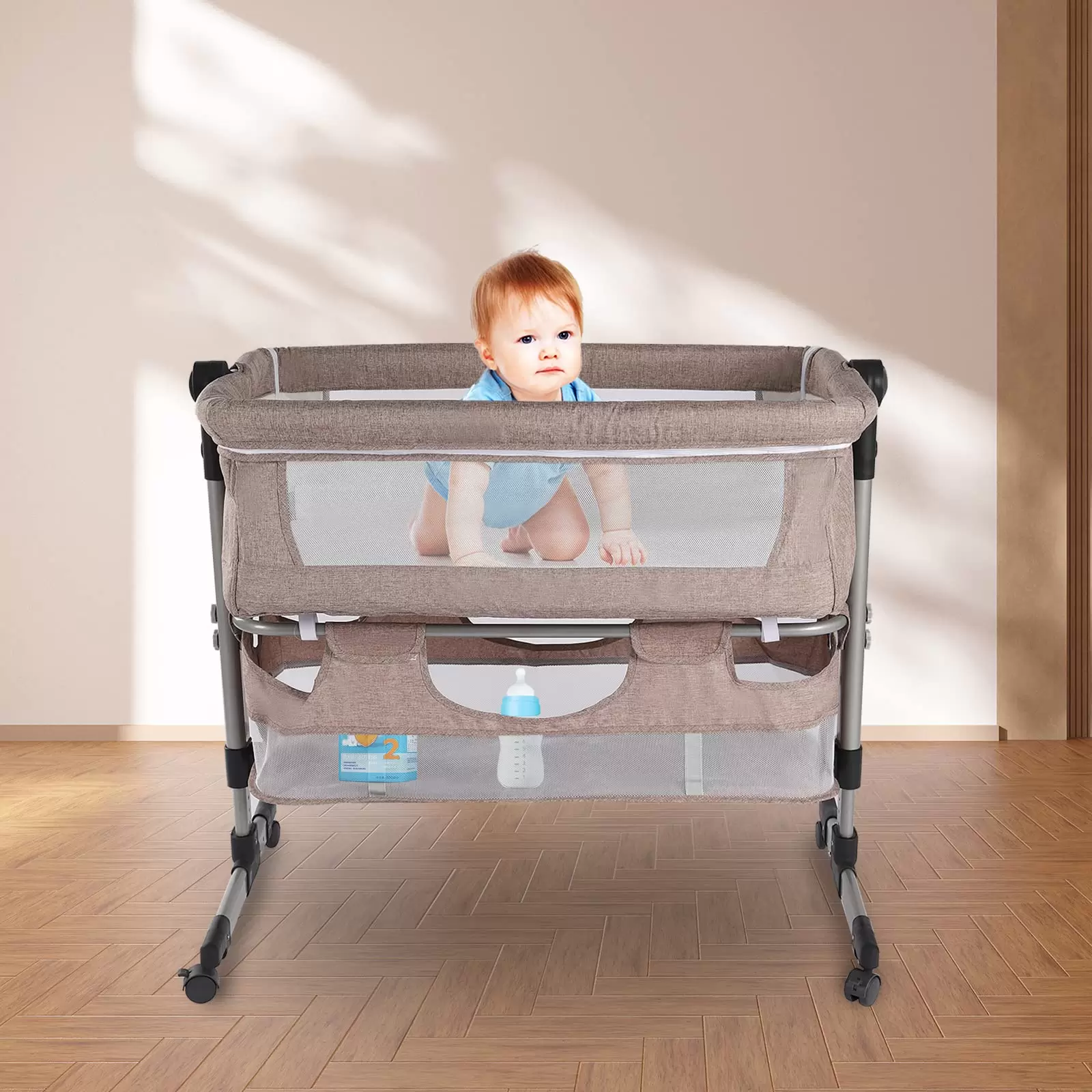 Multifunctional Baby Bed with Mattress and Mosquito Net for Children up to 20 kg Multifunctional Baby Bed with Mattress and Mosquito Net for Children up to 20 kg