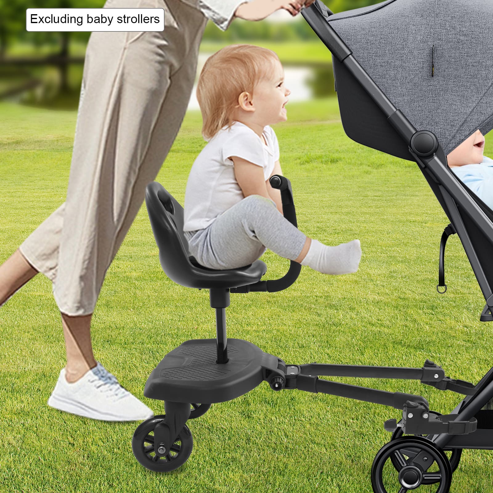 Stroller auxiliary pedal + seat ,Universal Baby HandCart Board, Child HandCart Attachment, Baby HandCart with Seat