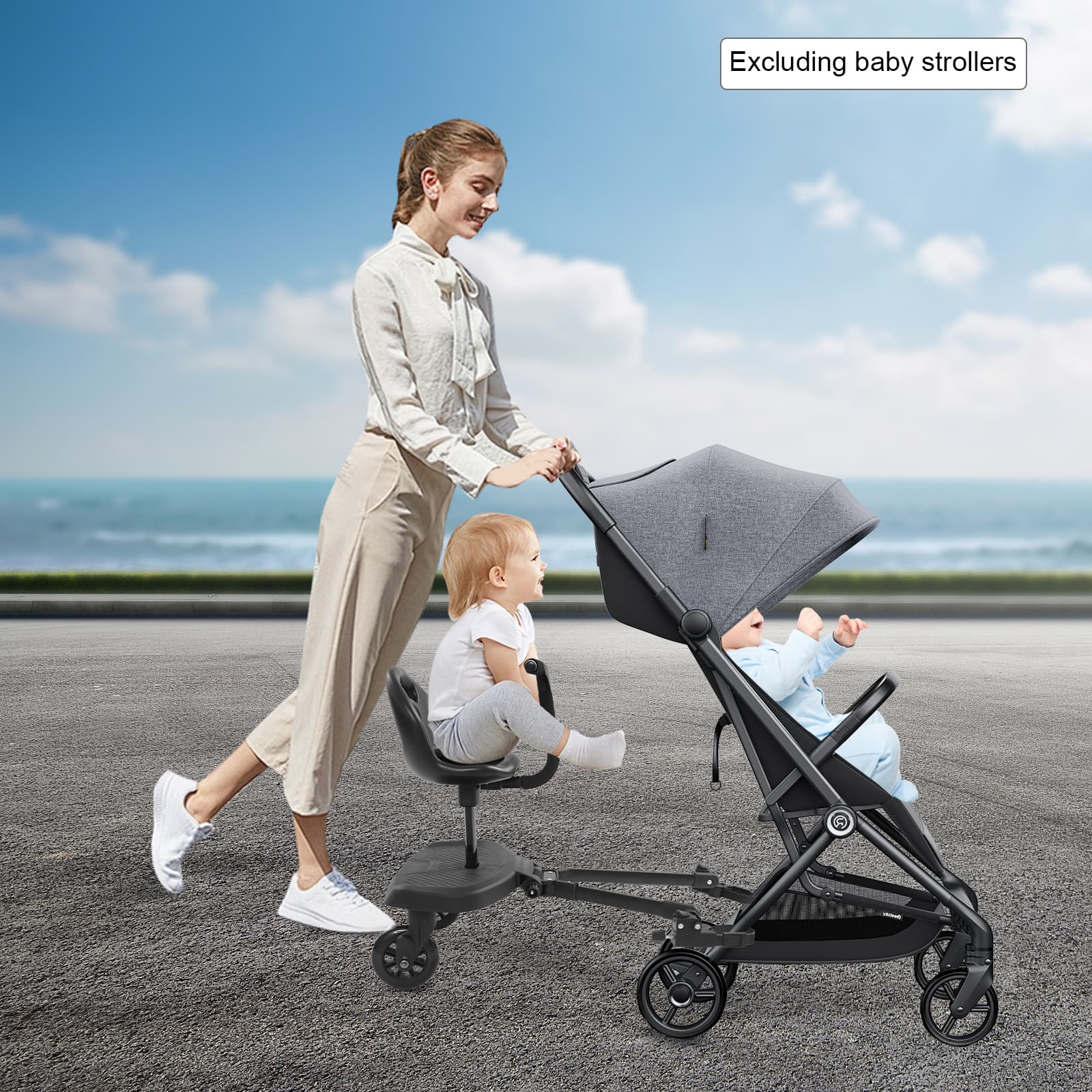 Stroller auxiliary pedal + seat ,Universal Baby HandCart Board, Child HandCart Attachment, Baby HandCart with Seat Stroller auxiliary pedal + seat ,Universal Baby HandCart Board, Child HandCart Attachment, Baby HandCart with Seat