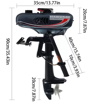 2-Stroke Outboard Motor Boat Engine Motor Water Cooling System for Sailboats Powerful 3.5-horsepower Two-stroke Engine CDI Ignition System
