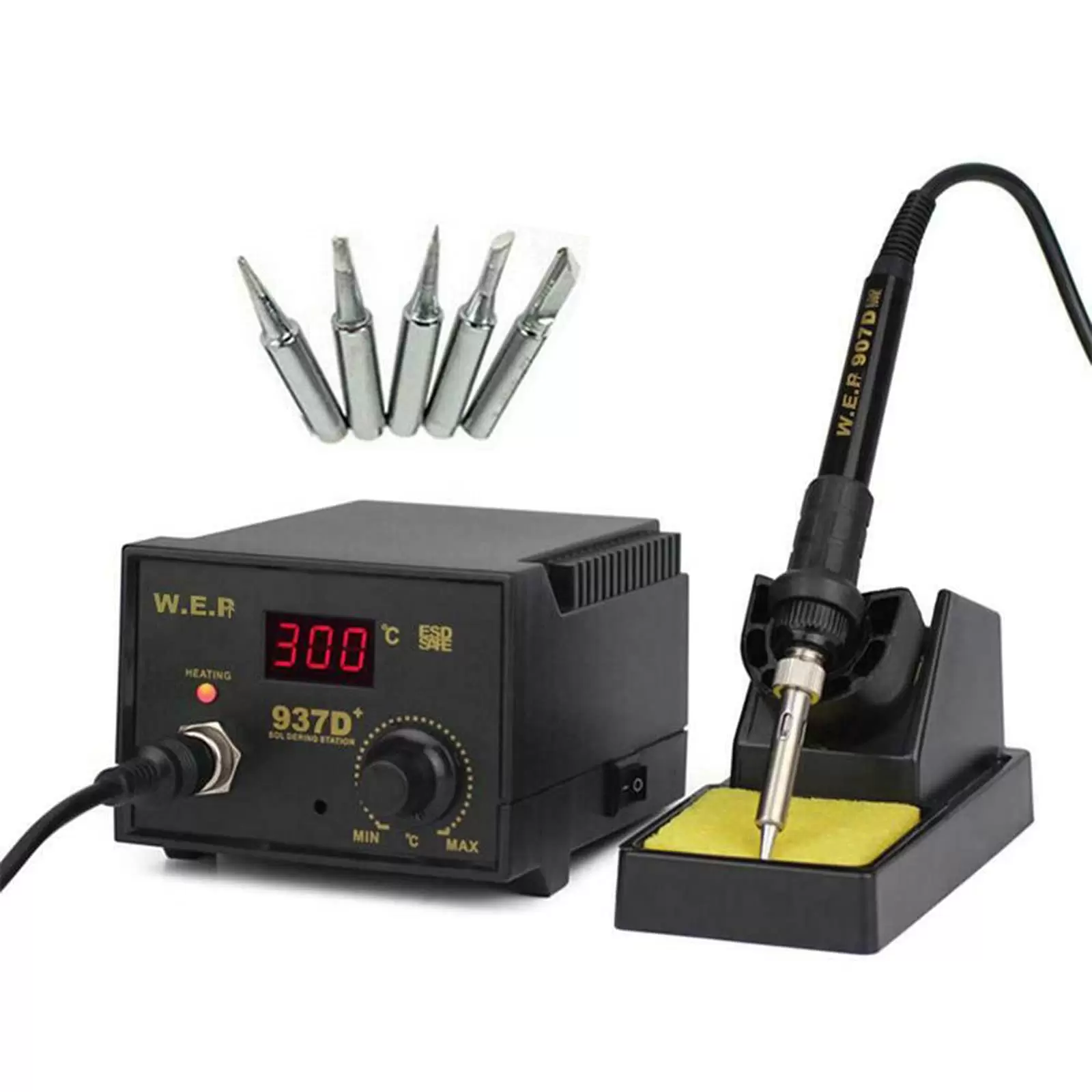 937D+ Rework Soldering Iron Desoldering Soldering Station Welding 60W ESD LED Digital Adjustable Hot Air Soldering Kit