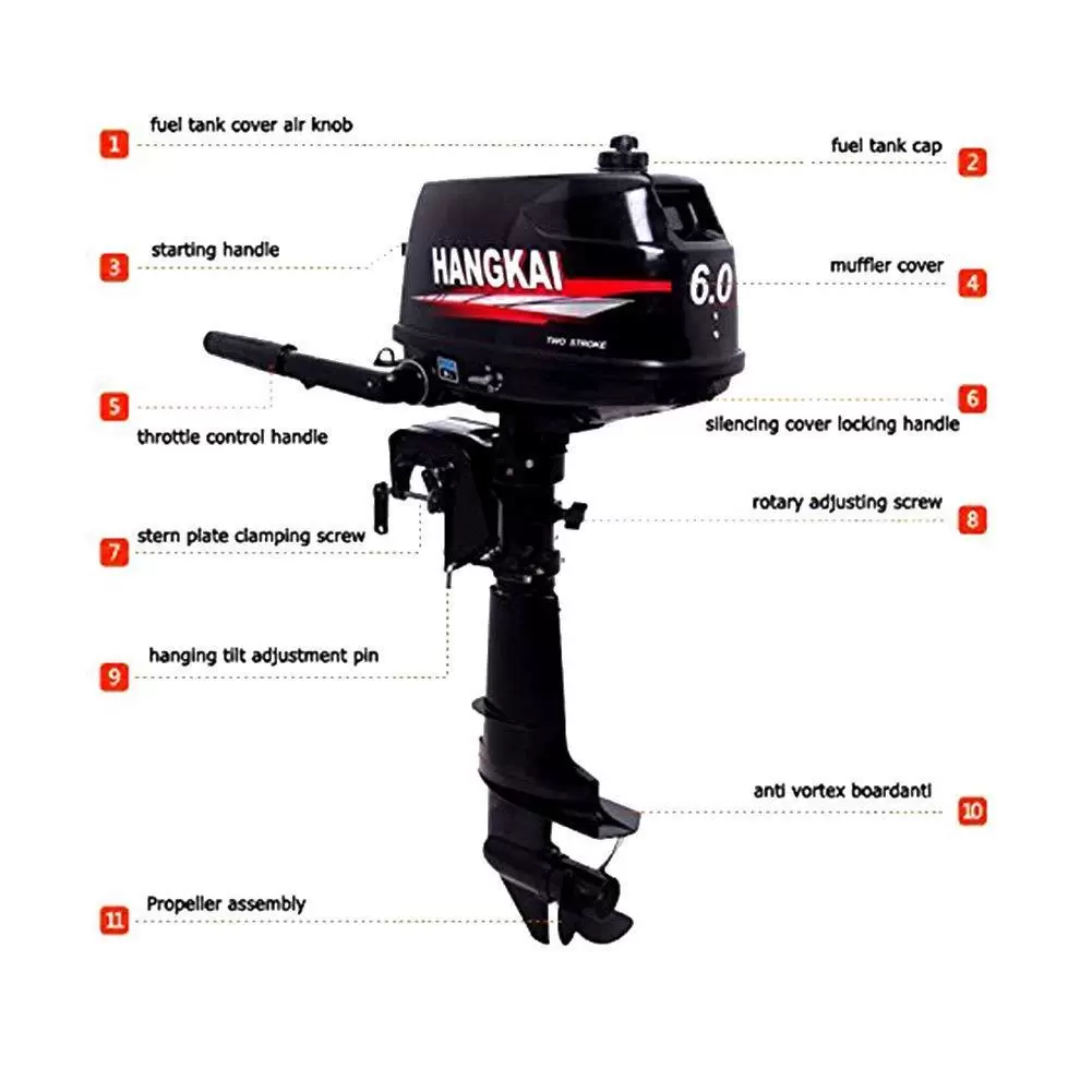 2 Stroke 6 HP Outboard Petrol Engine Outboard Motor Water Cooling CDI Boat Engine 2-Stroke 2.3HP-18HP Fishing Boat Engine Water Cooling New 2 Stroke 6 HP Outboard Petrol Engine Outboard Motor Water Cooling CDI Boat Engine 2-Stroke 2.3HP-18HP Fishing Boat Engine Water Cooling New