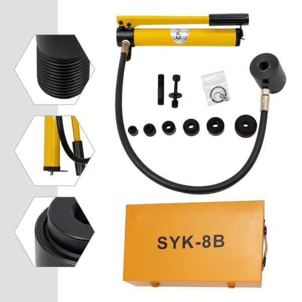 Hydraulic punching machine/cutter, punches 22-60 mm, punching power 8T