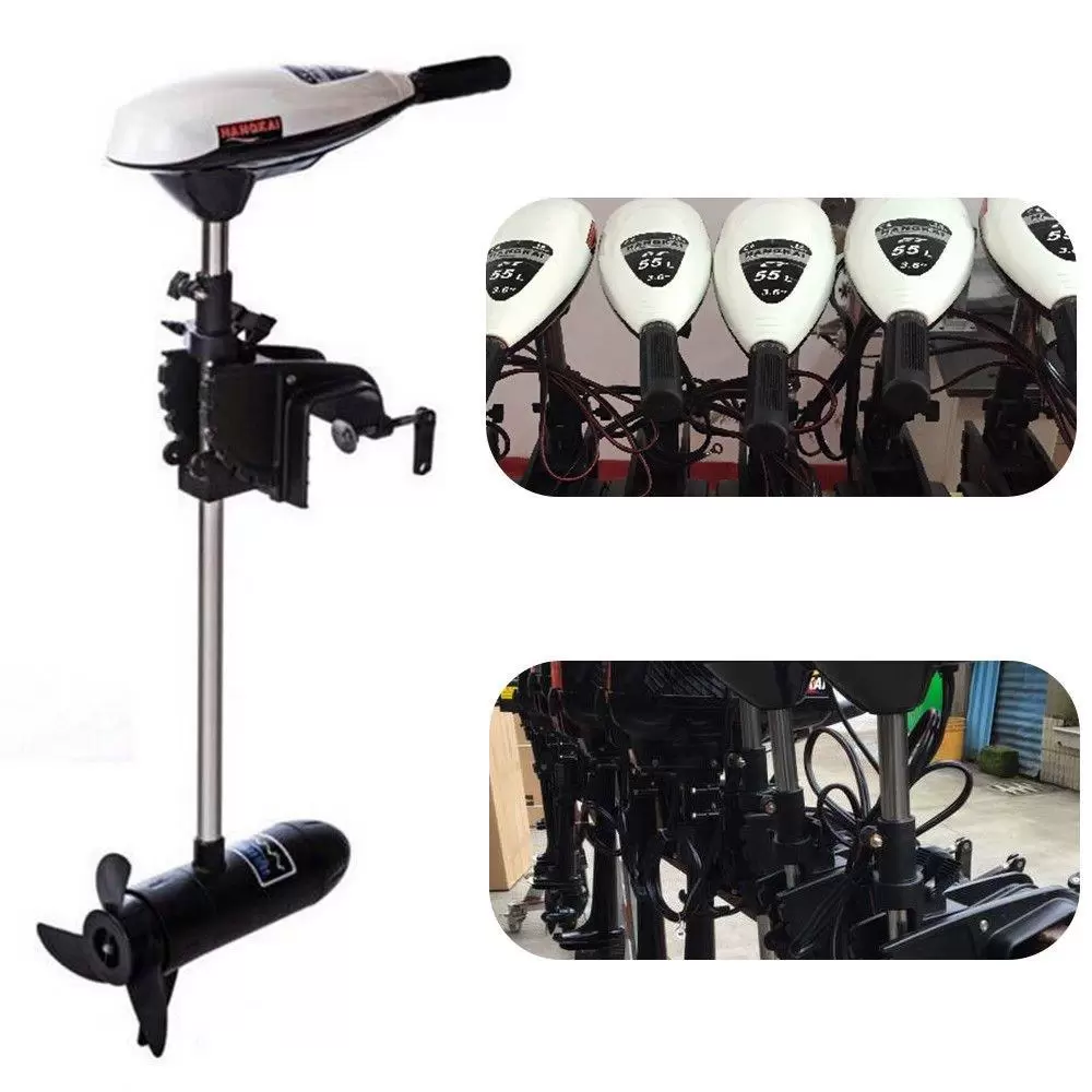 600W 12V 65LB Electric Motor Boat Motor Trolling Motor Inflatable Boat Electric Outboard Boat Motor for Kayak Inflatable Boat Fishing Boat