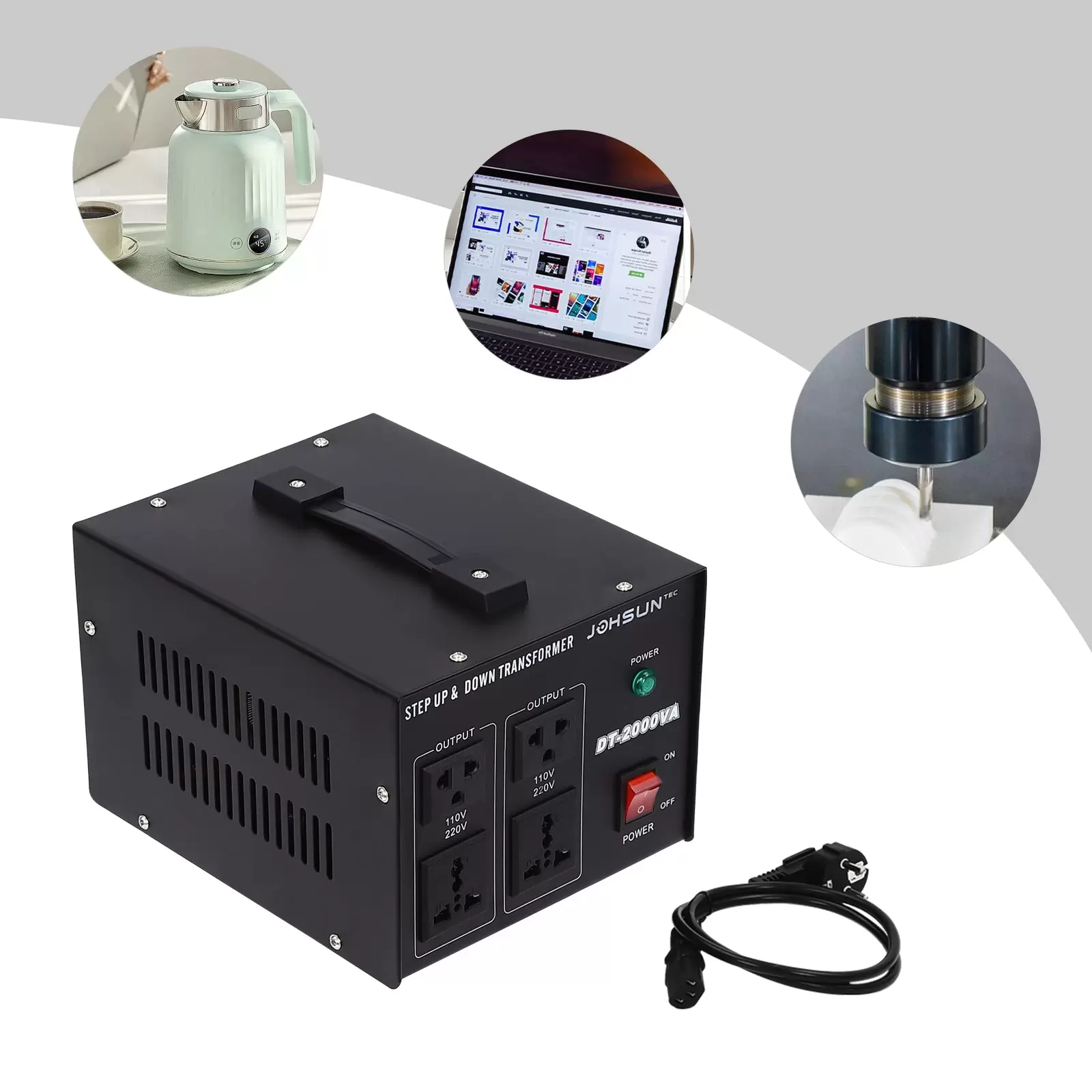 Voltage Converter 110V-220V/220V-110V USA Transformer to European Socket Automatic Step Up & Step Down (1600W) Voltage Converter 110V-220V/220V-110V USA Transformer to European Socket Automatic Step Up & Step Down (1600W)