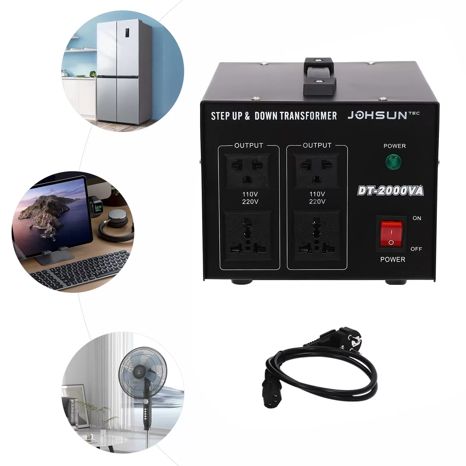Voltage Converter 110V-220V/220V-110V USA Transformer to European Socket Automatic Step Up & Step Down (1600W) Voltage Converter 110V-220V/220V-110V USA Transformer to European Socket Automatic Step Up & Step Down (1600W)