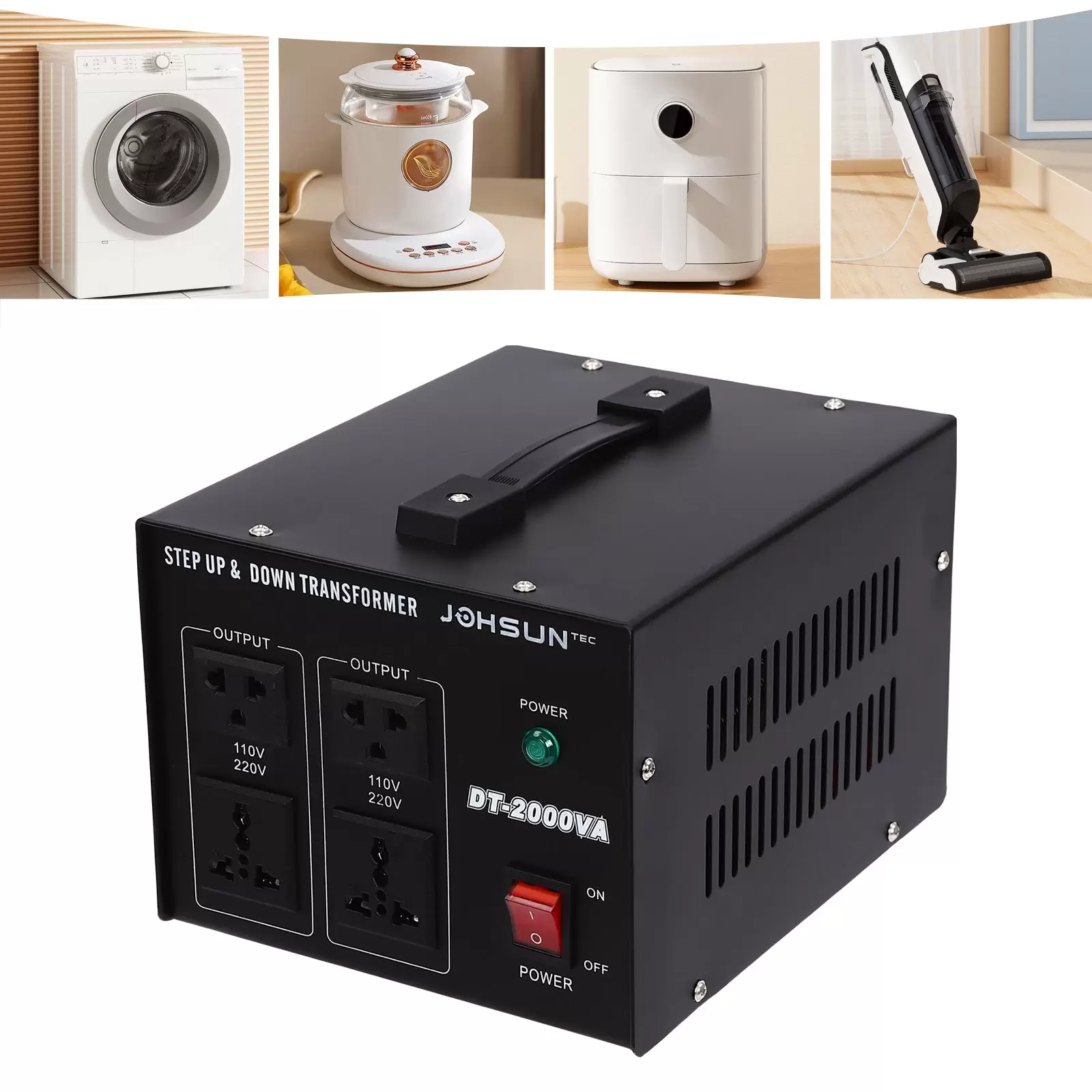 Voltage Converter 110V-220V/220V-110V USA Transformer to European Socket Automatic Step Up & Step Down (1600W) Voltage Converter 110V-220V/220V-110V USA Transformer to European Socket Automatic Step Up & Step Down (1600W)