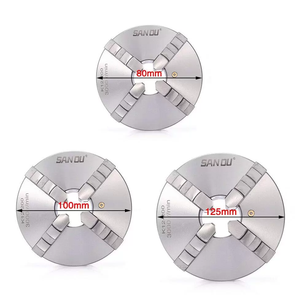 Professional 4-jaw collet chuck, diameter: 100 mm, 4-jaw chuck, for lathe Professional 4-jaw collet chuck, diameter: 100 mm, 4-jaw chuck, for lathe