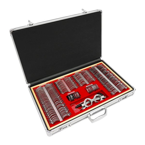 266-piece Optical Test Lenses Optometry Kit Optometry Case With Test Frame For Optometrists Vision Testers 22.44*14.17*3.74in Red