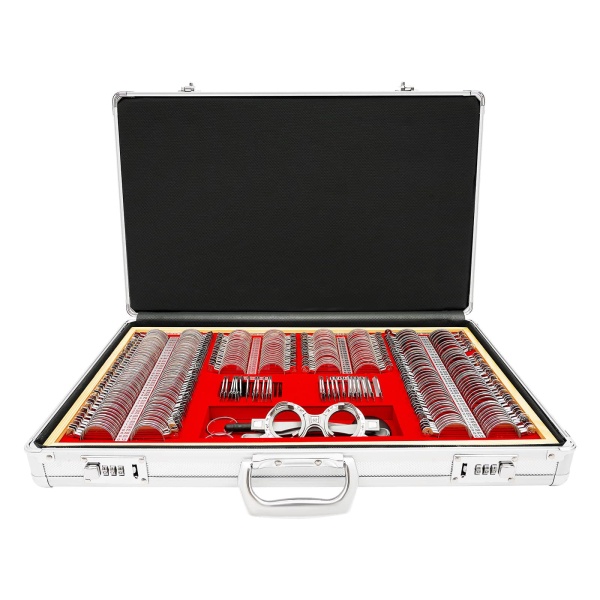 266-piece Optical Test Lenses Optometry Kit Optometry Case With Test Frame For Optometrists Vision Testers 22.44*14.17*3.74in Red