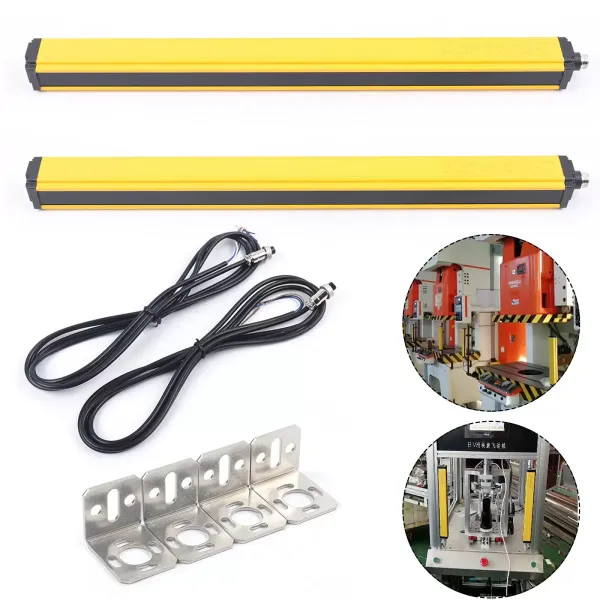 CNCEST Curtain Safety Switch with Sensor 24-30V NPN/NC 10 Beams