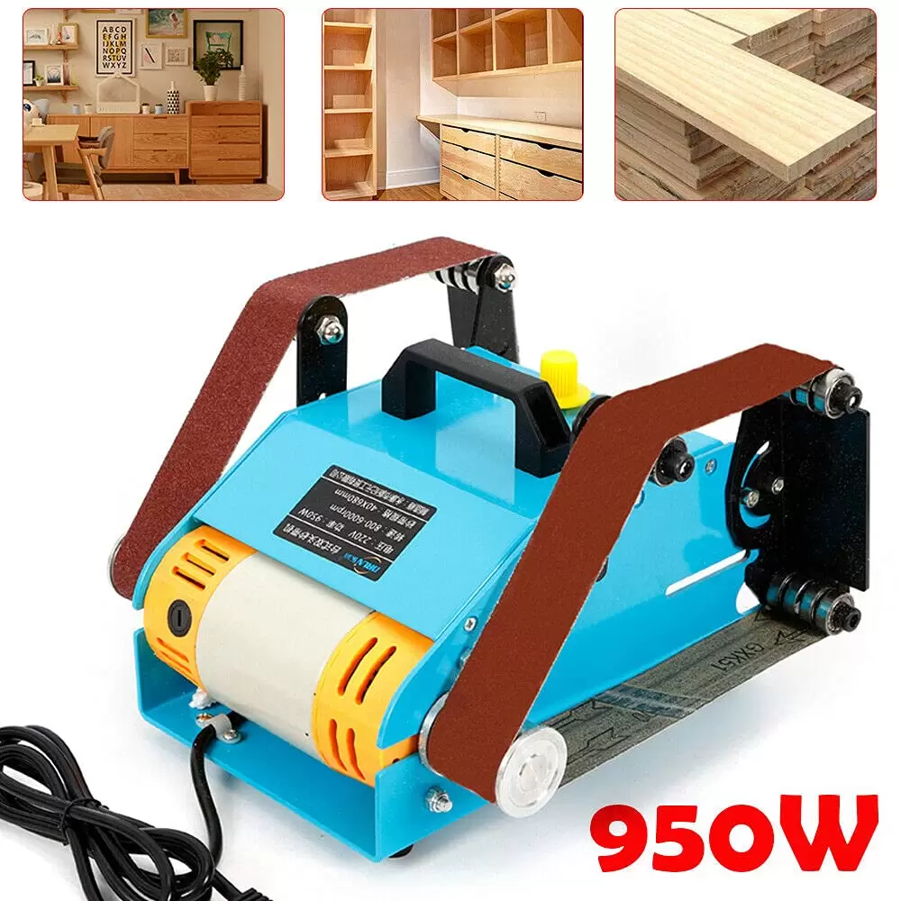 950W Belt Sander - Double Electric Sander - Dual Axis - for Rust Removal and Polishing
