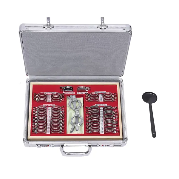 104-piece Professional Test Glass Box Glass Box Measuring Glasses Frame Cross Cylinder Useful For Optometrists Vision Testers 38x27x6cm