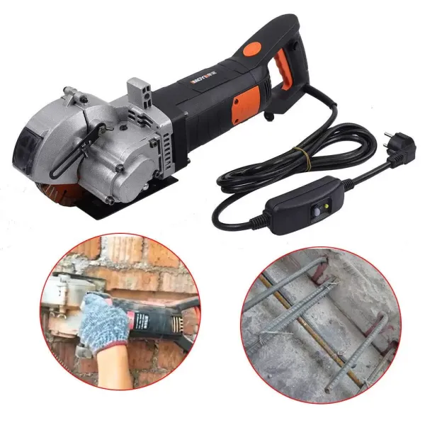4800W Electric Wall Groove Cutter Slot Cutter Wall Slotter Safe 5 Cutting Discs Wall Groove Cutter 360° Slotted with No Dead Ends Infrared Guidance Precise Slotting