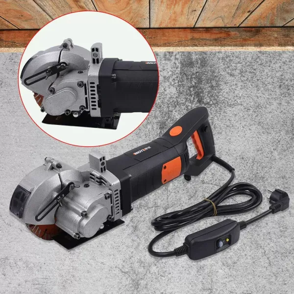 4800W Electric Wall Groove Cutter Slot Cutter Wall Slotter Safe 5 Cutting Discs Wall Groove Cutter 360° Slotted with No Dead Ends Infrared Guidance Precise Slotting