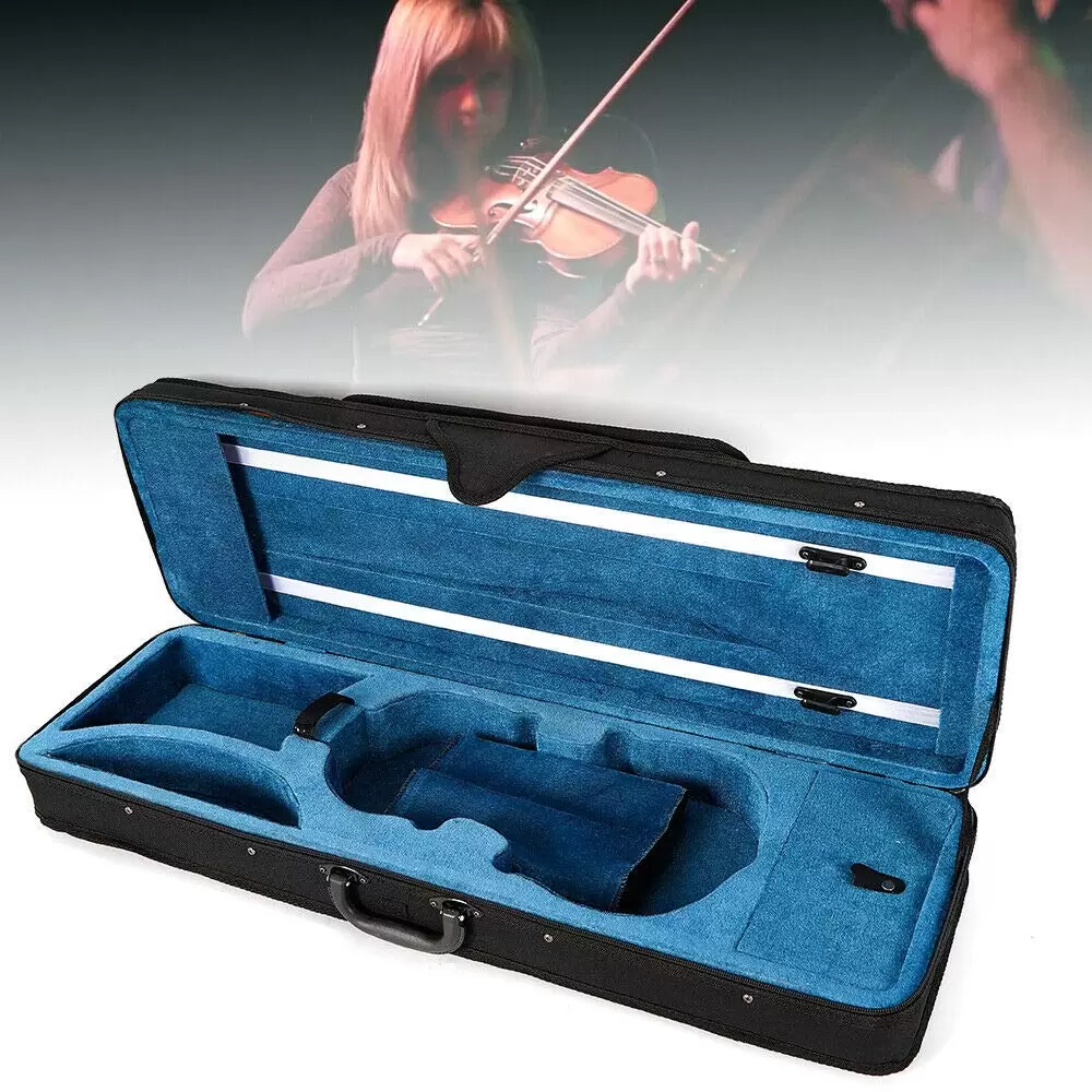 4/4 Size Violin Soft Case with 2 Adjustable Straps Black/Blue