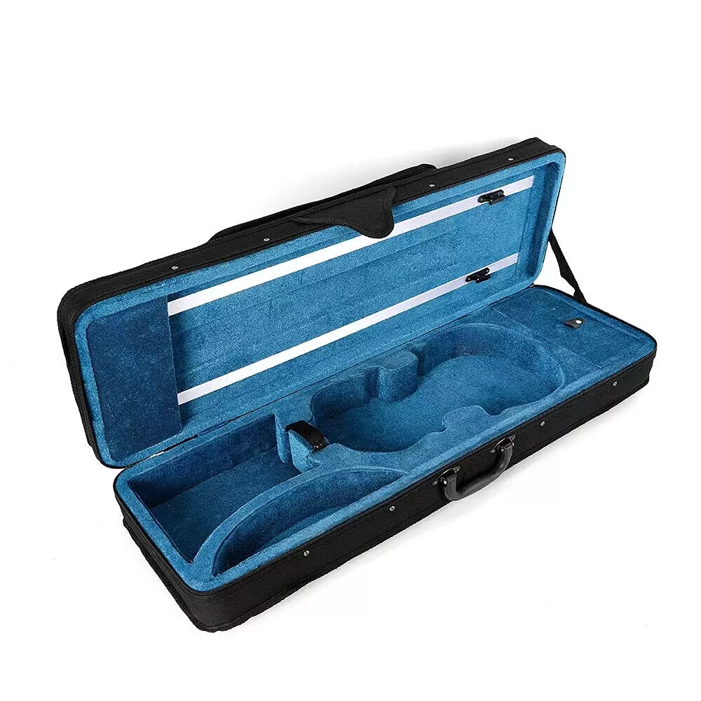 4/4 Size Violin Soft Case with 2 Adjustable Straps Black/Blue