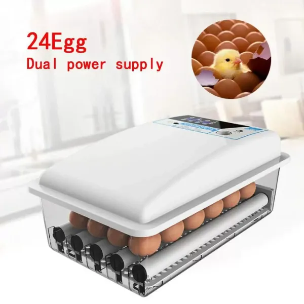 Cncest Fully Automatic 24 Egg Incubator With Led Temperature Display And Humidity Regulation For Agricultural Plants Breeding Farms Cncest Fully Automatic 24 Egg Incubator With Led Temperature Display And Humidity Regulation For Agricultural Plants Breeding Farms