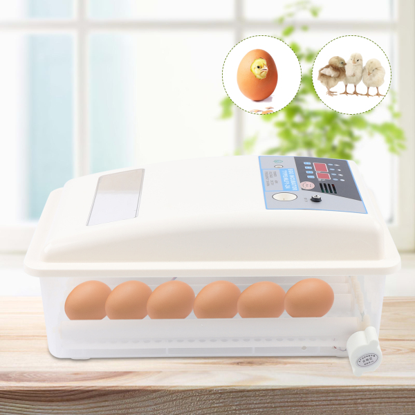 Cncest Fully Automatic 24 Egg Incubator With Led Temperature Display And Humidity Regulation For Agricultural Plants Breeding Farms