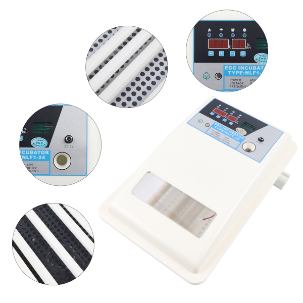Cncest Fully Automatic 24 Egg Incubator With Led Temperature Display And Humidity Regulation For Agricultural Plants Breeding Farms