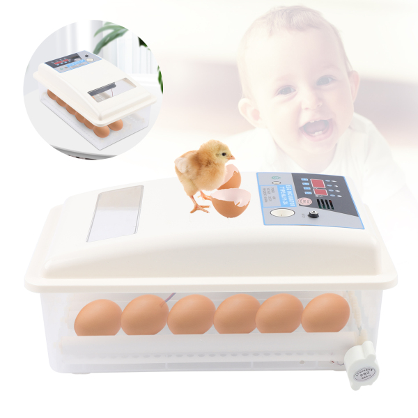 Cncest Fully Automatic 24 Egg Incubator With Led Temperature Display And Humidity Regulation For Agricultural Plants Breeding Farms