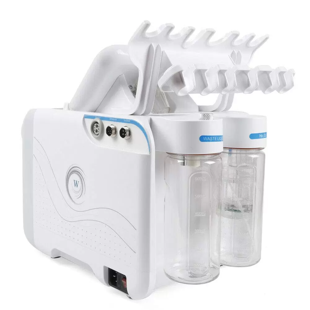 Professional Hydro Dermabrasion Hydra Facial Cleansing Device Beauty Device with 7'' LED Screen Tool Holders Adjustable Water Flow for Family Salon