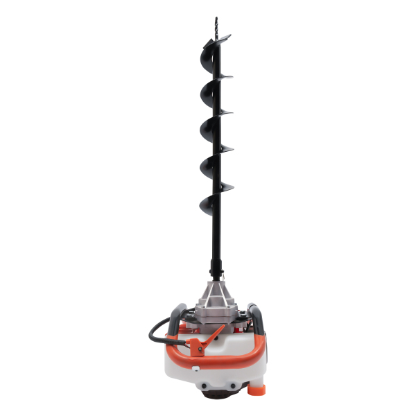 71cc Thermal Auger With 3 Drill Bits Auger Petrol Earth Auger Applicable To Frozen Soil Clay Hard Soil 19.69*11.81*11.81 In Orange Black