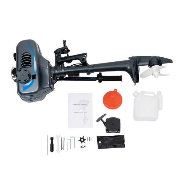 2.5 kW Outboard Engine Tiller Shaft Sailboat Engine Water Cooling System 2 Stroke 3.5 HP Outboard Motor Inflatable Fishing Boat Engine Water Cooling CDI