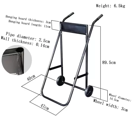 Wheel Transport Cart, Heavy Duty Outboard Motor Cart, Foldable Trolley Support 70kg