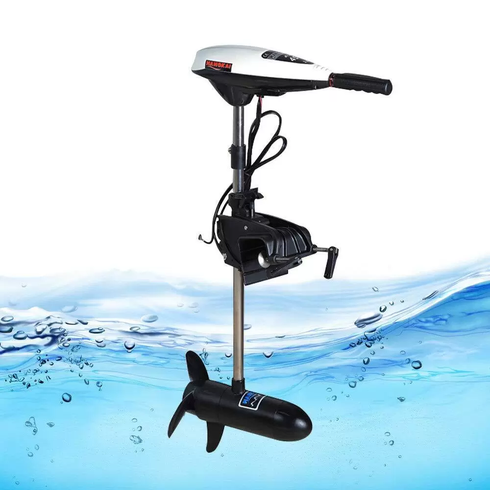 Hangkai 12V 480W 45LBS Outboard Motor Electric Motor Brush Motor Boat Motor With A Pure Copper Motor Wear-resistant Non-deformable