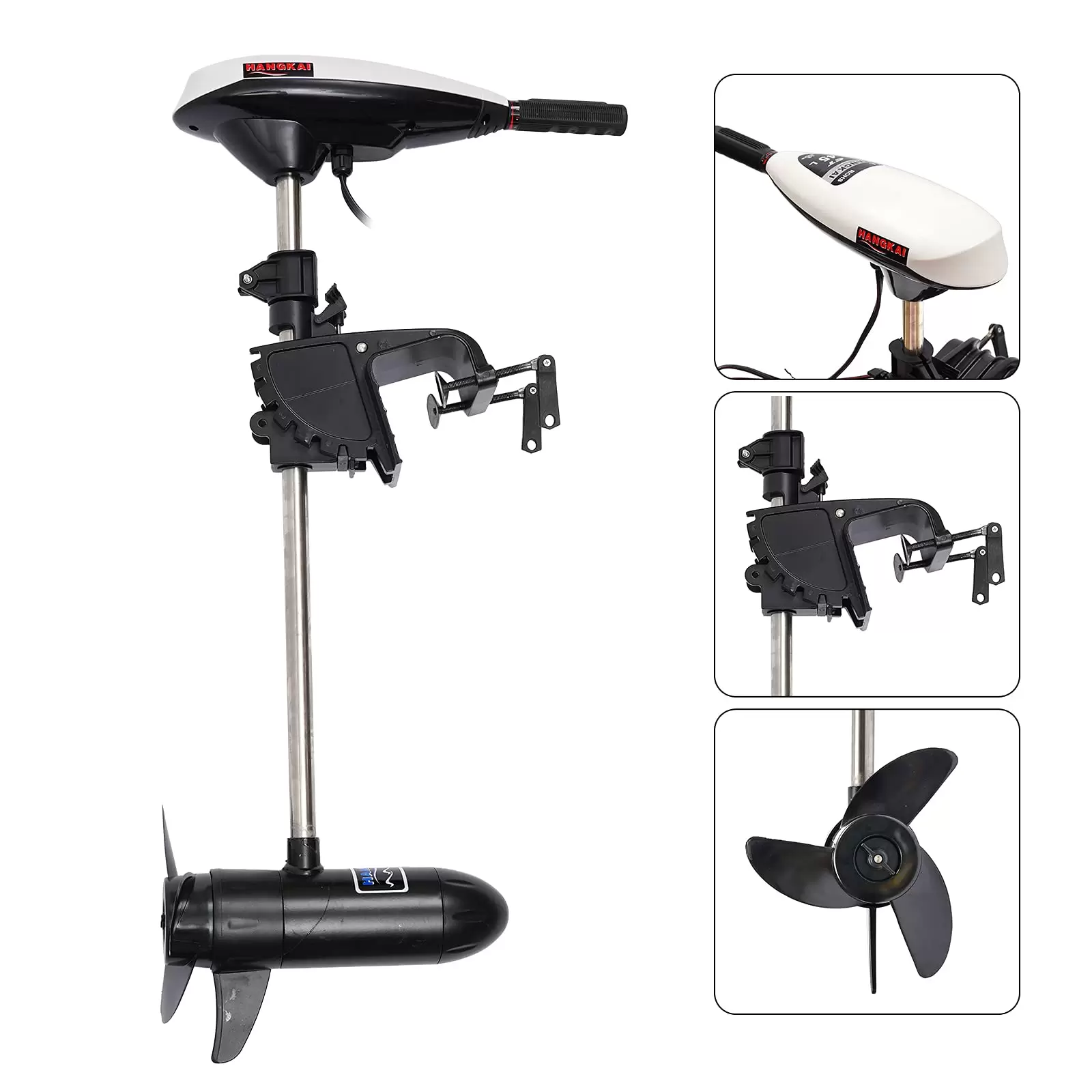 Hangkai 12V 480W 45LBS Outboard Motor Electric Motor Brush Motor Boat Motor With A Pure Copper Motor Wear-resistant Non-deformable