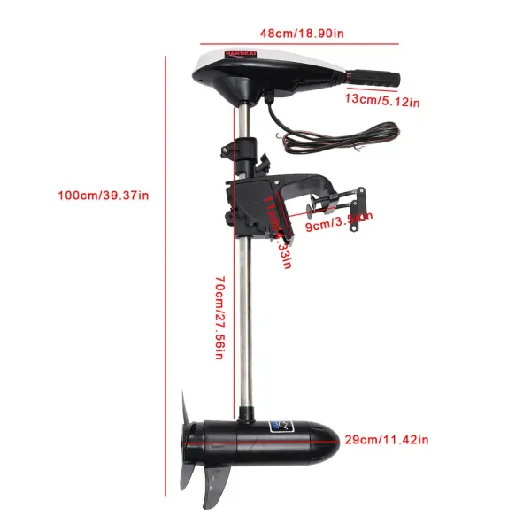 Electric Mounted Trolling Motor 40 LBS Thrust Electric Trolling Motor for Fishing Boats With A Pure Copper Motor Wear-resistant Non-deformable
