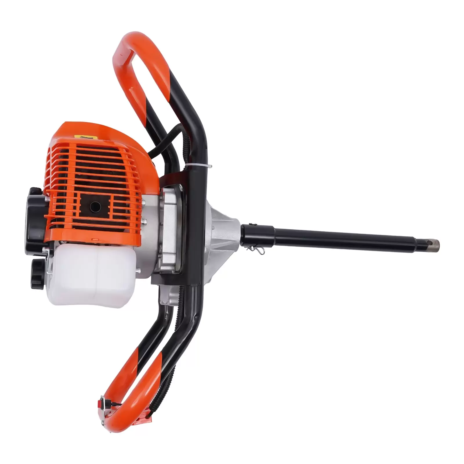 52cc Gasoline Earth Auger Gas Powered Post Hole Digger with 3 Fence Drill Bits with Extension Pole with Cord Starter and Straight-through Gearbox