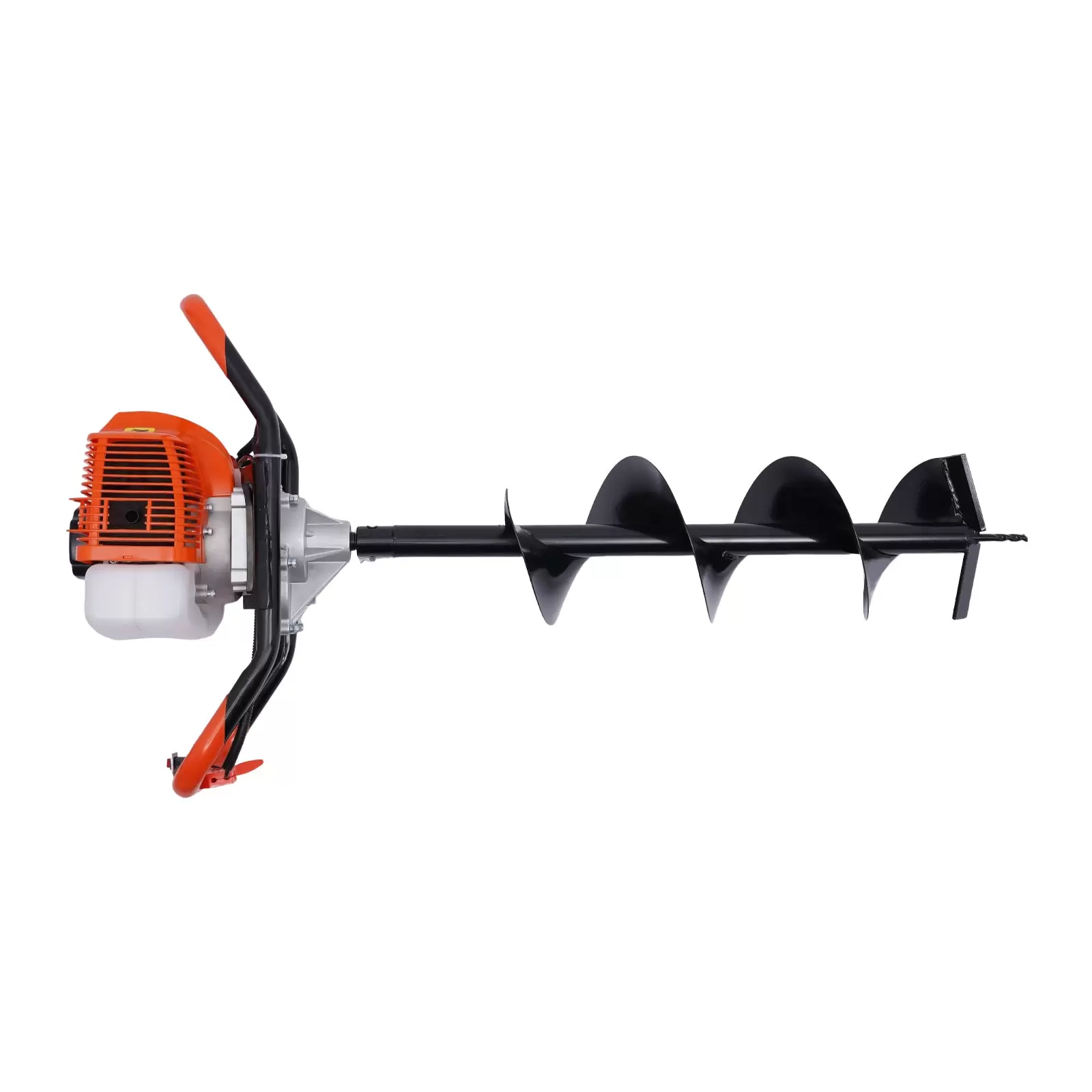 52cc Gasoline Earth Auger Gas Powered Post Hole Digger with 3 Fence Drill Bits with Extension Pole with Cord Starter and Straight-through Gearbox