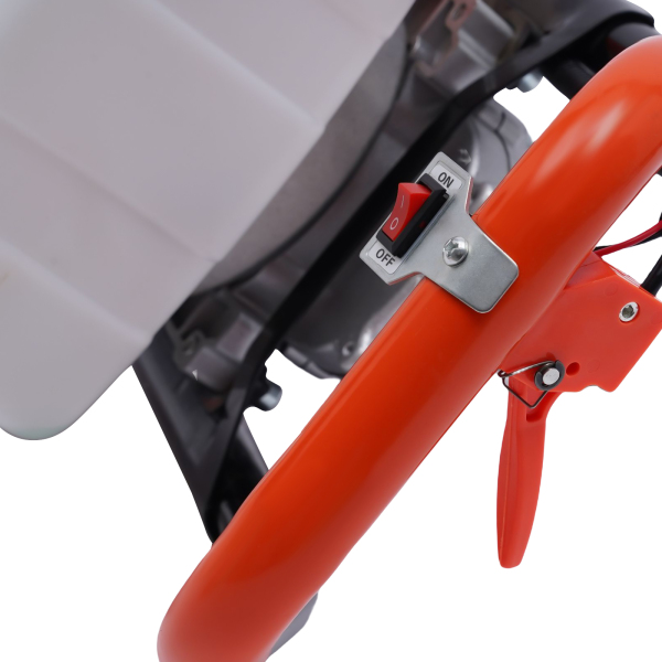 52cc Gasoline Earth Auger Gas Powered Post Hole Digger with 3 Fence Drill Bits with Extension Pole with Cord Starter and Straight-through Gearbox