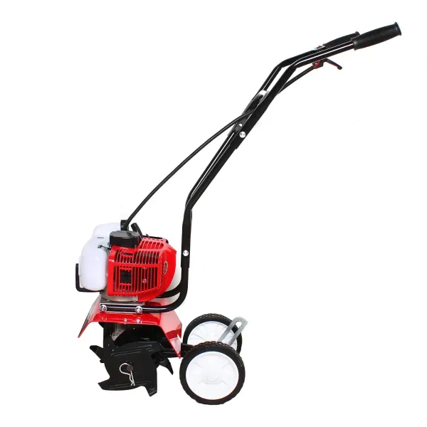52CC 2-stroke Petrol Tiller Mini Cultivator 25-30 cm Working Width 8-10 cm Working Depth Large Fuel Storage Capacity for Farms Parks Gardens
