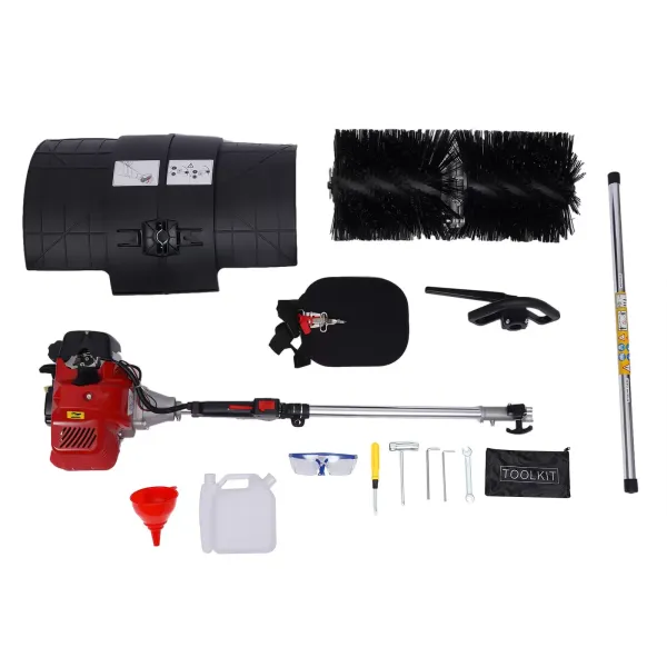 CNCEST Gasoline Sweeper Manual Snow Sweeper For Yard Yard Street Outdoor 52 CC 1L Uitable For Cleaning Artificial Grass Sites Caretakers Street Cleaning